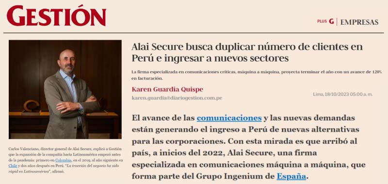 Alai Secure - Noticias: Cuál es el panorama de IoT en el Perú ¿qué espera Alai Secure en el 2023?